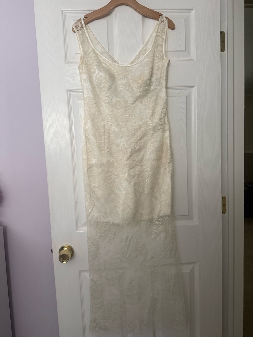 Elegant Ivory Lace Overlay Maxi Dress YOLANDA for Irene Couture